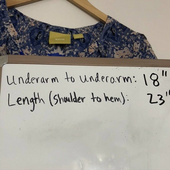 ANTHROPOLOGIE MAEVE Navy Blue Blouse Top - Picture 5 of 5